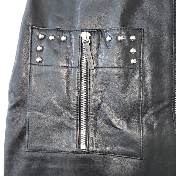 Karl Lagerfeld Paris Women's Studded Zipper Hi/Low Skirt Mid High. d17 - Picture 7 of 8